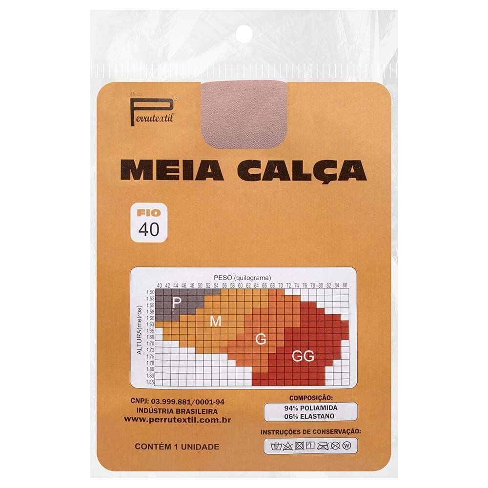 Meia Calça Clássica Fio 40 Opaca Perrutextil