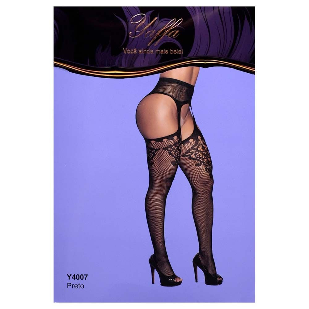 Meia Calça Sensual Com Cinta Liga Integrada Yaffa