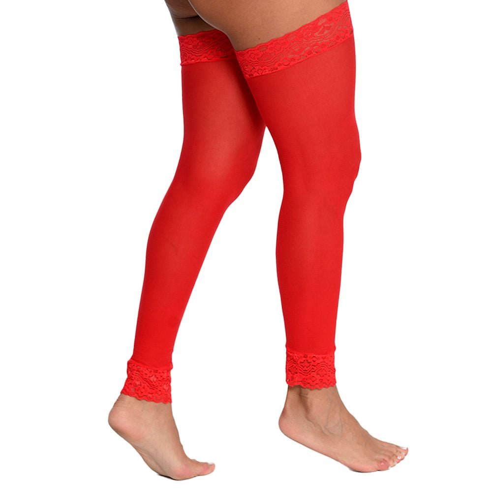 Meia Legging Com Renda Perrutextil