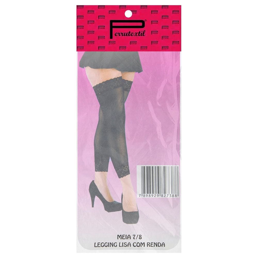 Meia Legging Com Renda Perrutextil