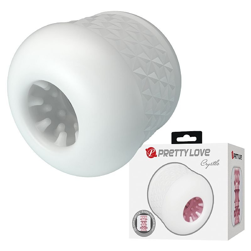 Mini Masturbador Vazado - Formato de EGG - Crysthe - Pretty Love - Branco