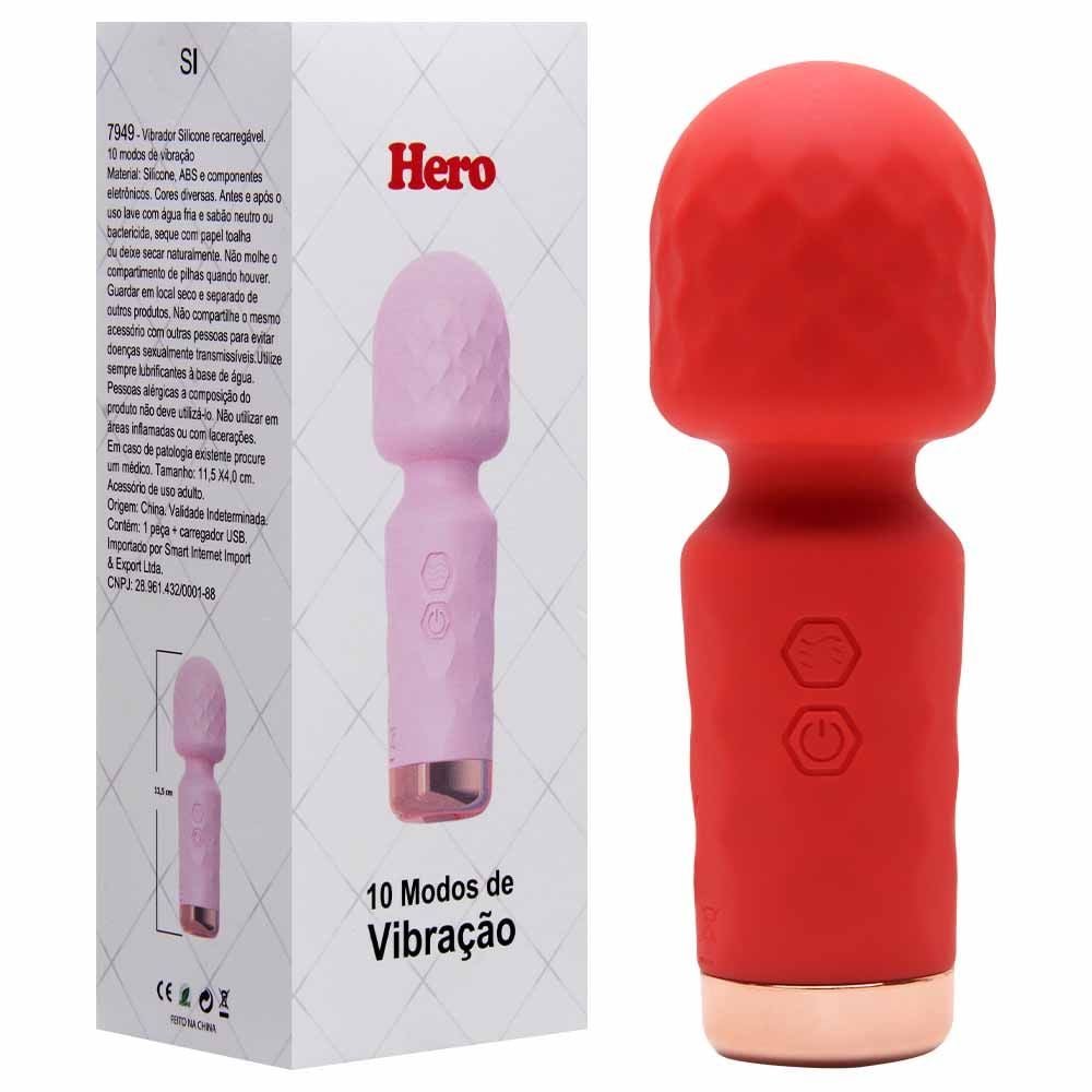 Mini Varinha Mágica Hero Recarregável Sexy Import