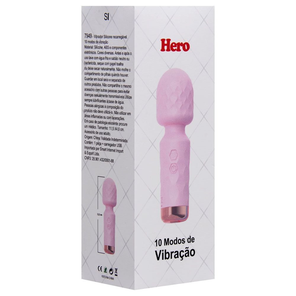 Mini Varinha Mágica Hero Recarregável Sexy Import