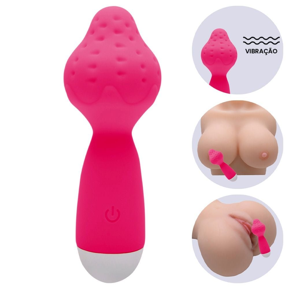 Mini Varinha Mágica Morango 10 Vibros Youvibe Vipmix