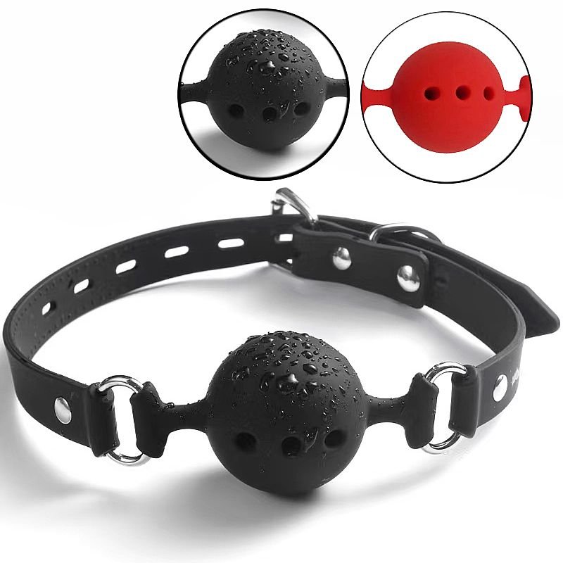 Mordaça de Silicone com Bola 4.5cm - Preto