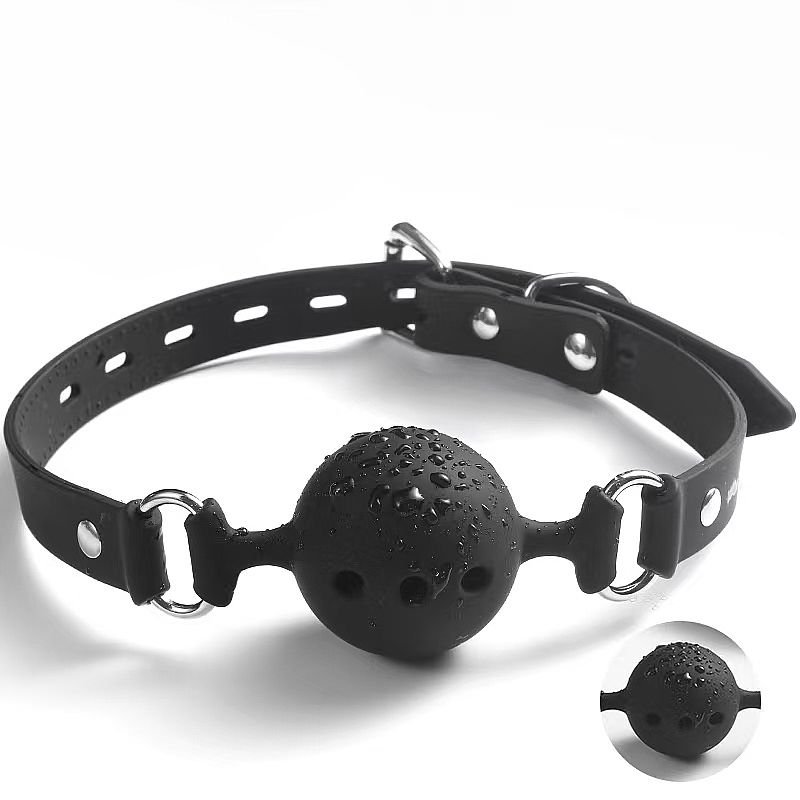 Mordaça de Silicone com Bola 4.5cm - Preto