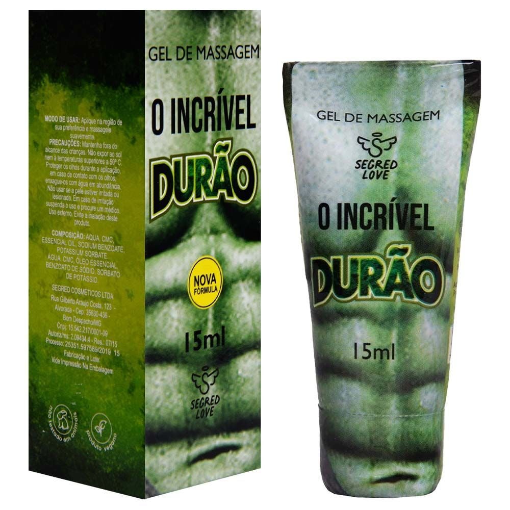 O Incrível Durão Gel Ereção 15ml Segred Love
