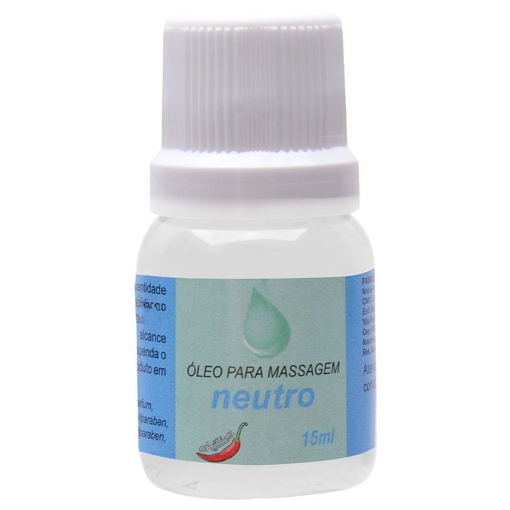 óleo Para Massagem Corporal Neutro 15ml Chillies