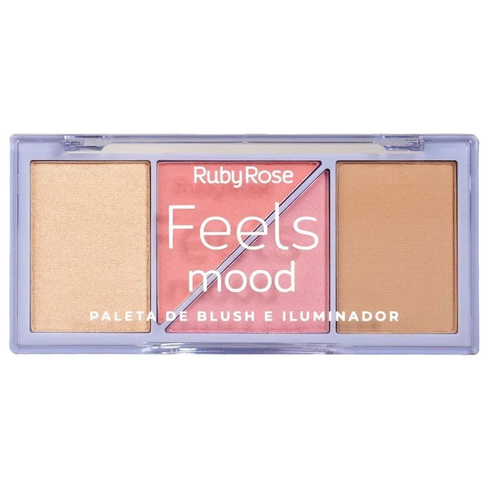 Paleta De Blush E Iluminador Feels Mood 10,3g Ruby Rose