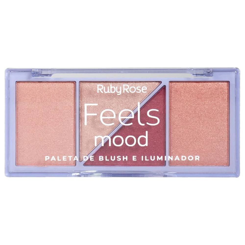 Paleta De Blush E Iluminador Feels Mood 10,3g Ruby Rose