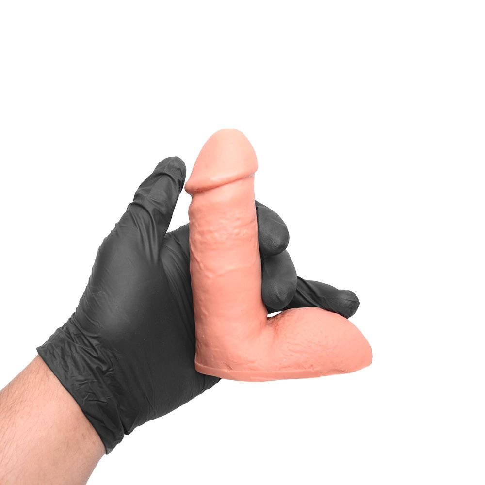 Pênis Borracha Maciço Escroto 12 X 3,7cm Dominatrixxx