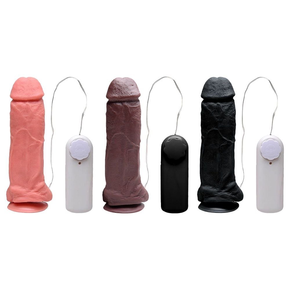Pênis Borracha Vibro Externo 23,3 X 5,6cm Prazer E Cia