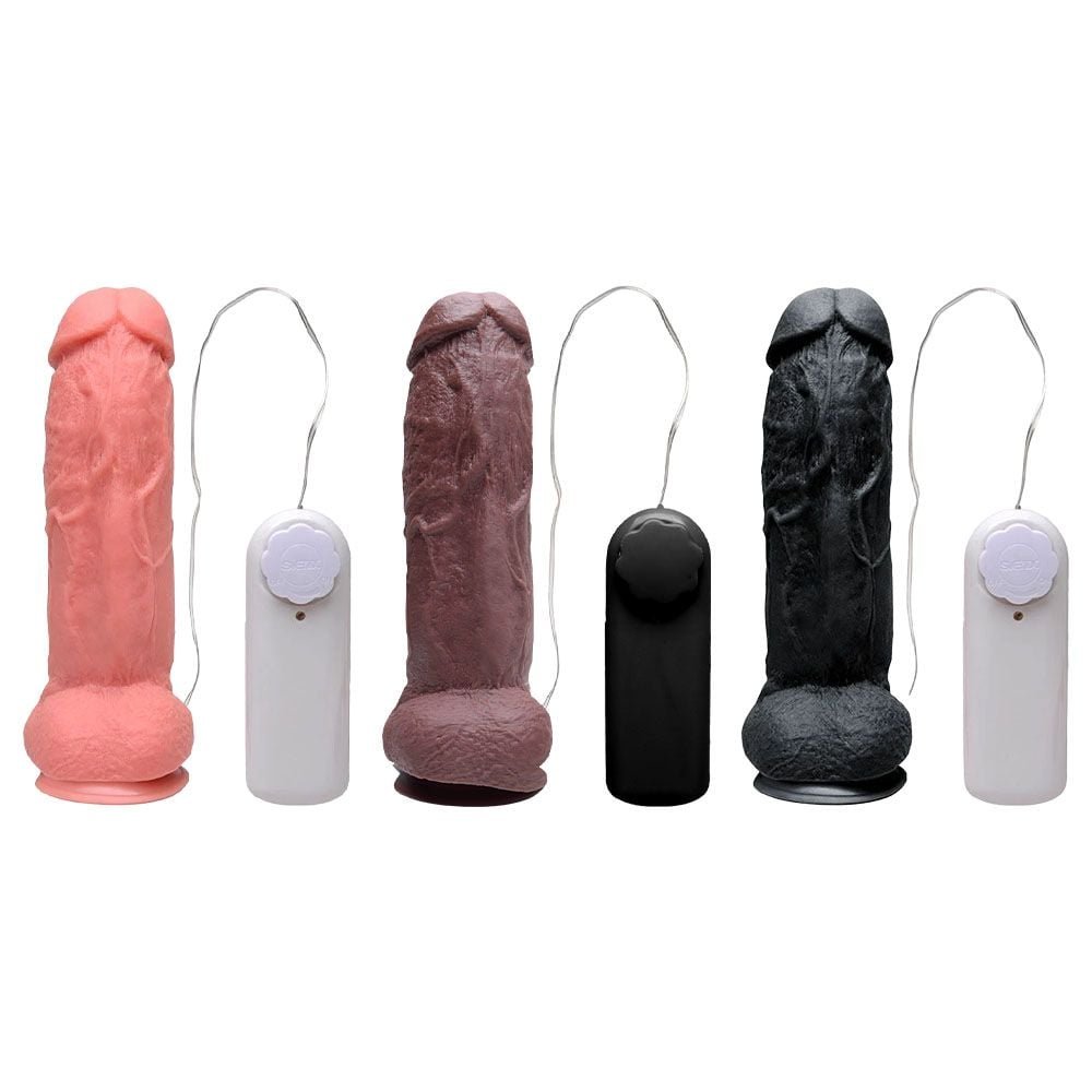 Pênis Borracha Vibro Externo 23,3 X 5,6cm Prazer E Cia