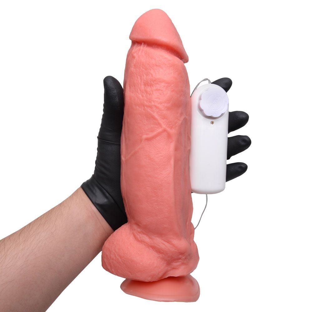 Pênis Borracha Vibro Externo 23,3 X 5,6cm Prazer E Cia