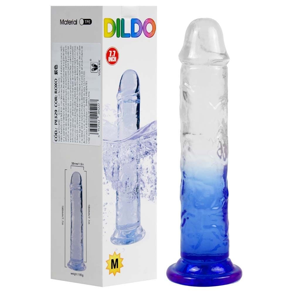 Pênis Color Jelly 19,5 X 3,8cm Ventosa Youvibe Vipmix