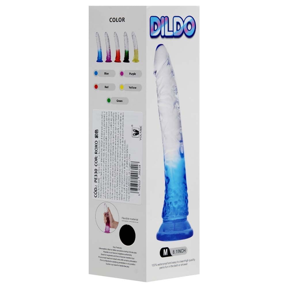 Pênis Color Jelly 20,5 X 4cm Ventosa Youvibe Vipmix