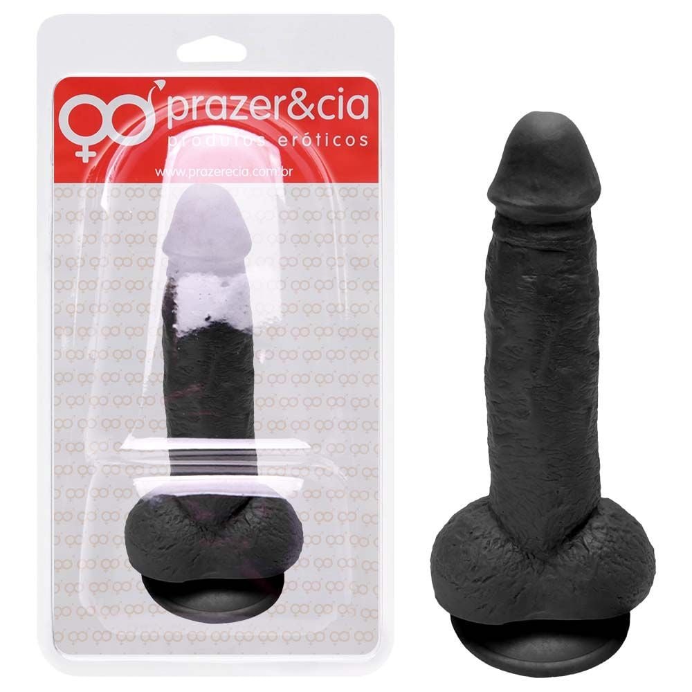 Pênis De Borracha Maciça 20,6 X 4,2cm Prazer E Cia