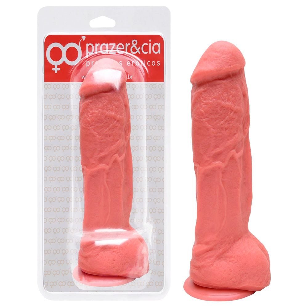 Pênis De Borracha Maciça 24 X 5,6cm Prazer E Cia