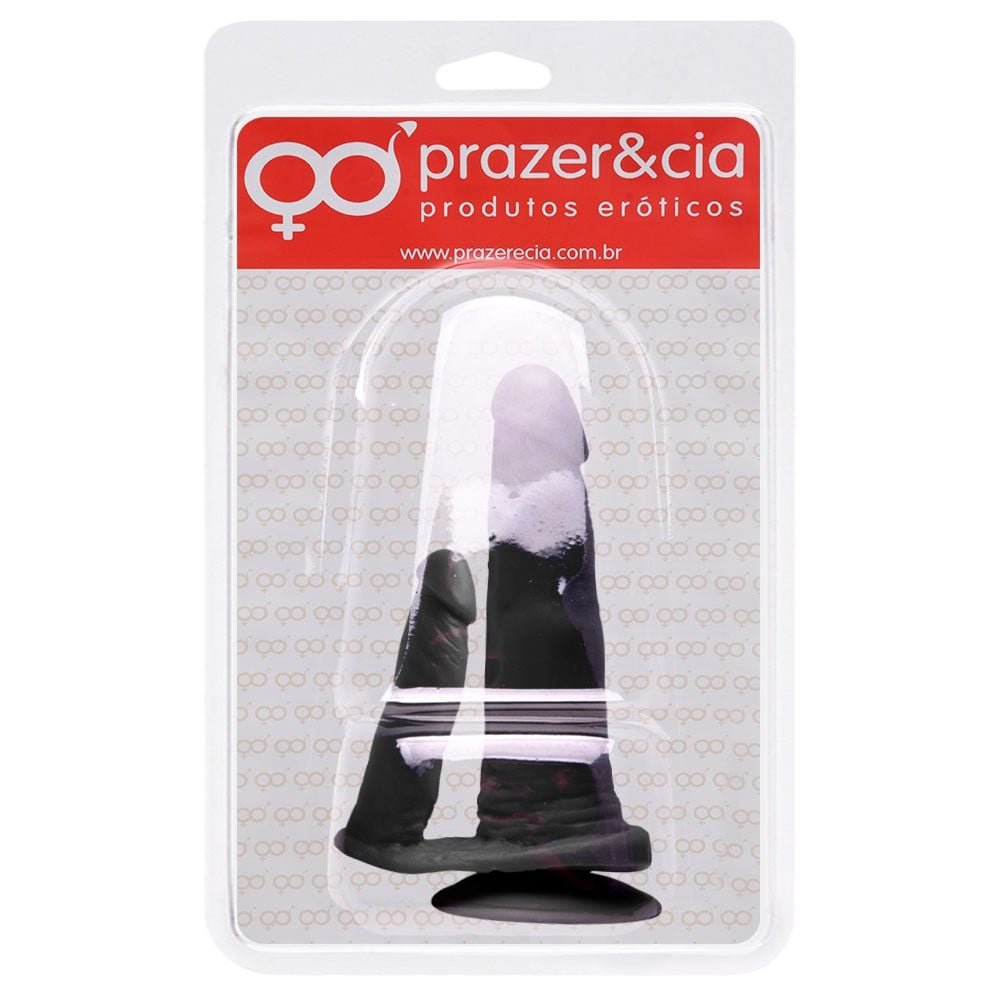 Pênis De Borracha Maciça Dupla 18 X 3,5cm Prazer E Cia
