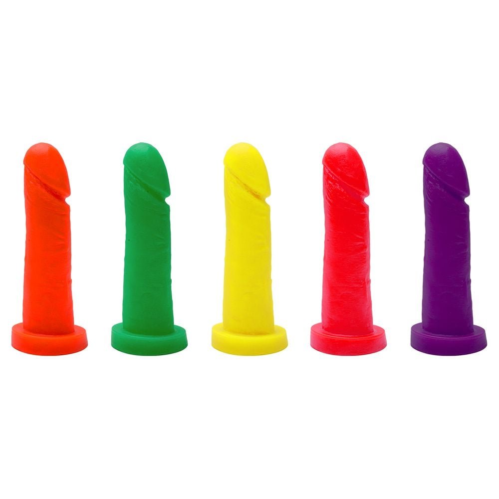 Pênis De Borracha Maciço Colors 15,5 X 3,7cm Kgel