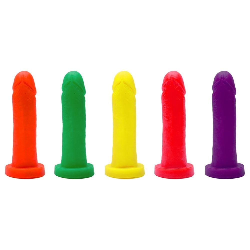 Pênis De Borracha Maciço Colors 15,5 X 3,7cm Kgel