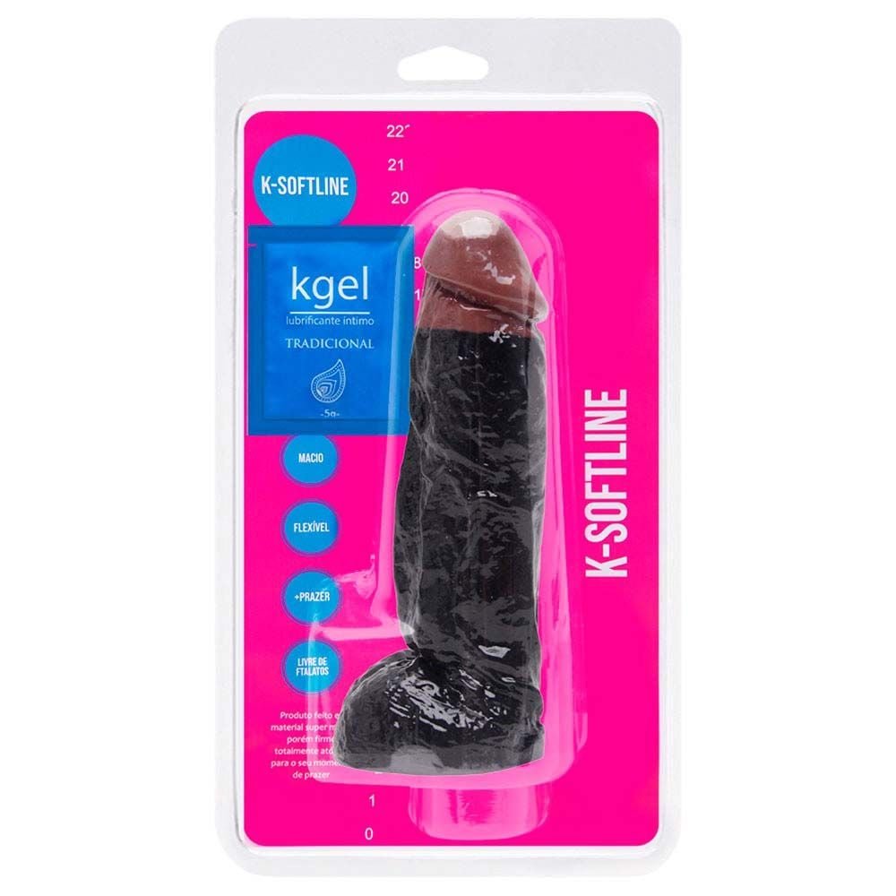 Pênis De Borracha Maciço Duo Color 18,5 X 4,5cm Kgel