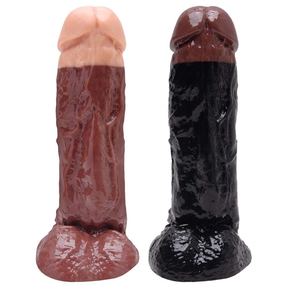 Pênis De Borracha Maciço Duo Color 18,5 X 4,5cm Kgel