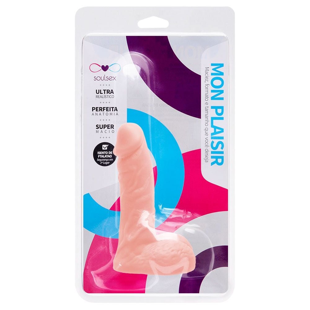 Pênis De Borracha Maciço Escroto 14,5 X 3,5cm Soulsex
