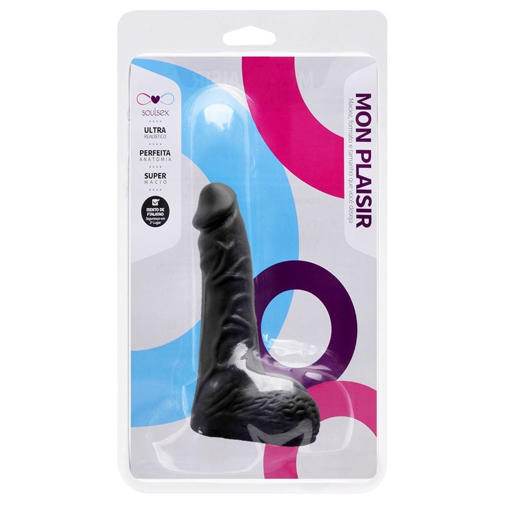 Pênis De Borracha Maciço Escroto 16 X 4cm Soulsex