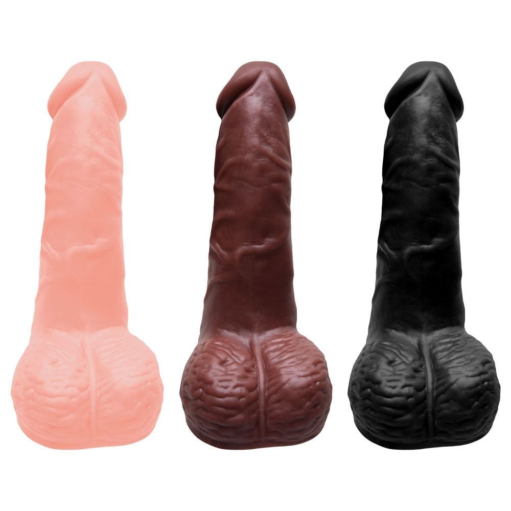 Pênis De Borracha Maciço Escroto 16 X 4cm Soulsex