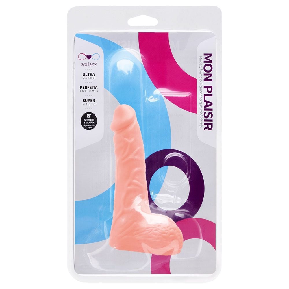 Pênis De Borracha Maciço Escroto 16 X 4cm Soulsex