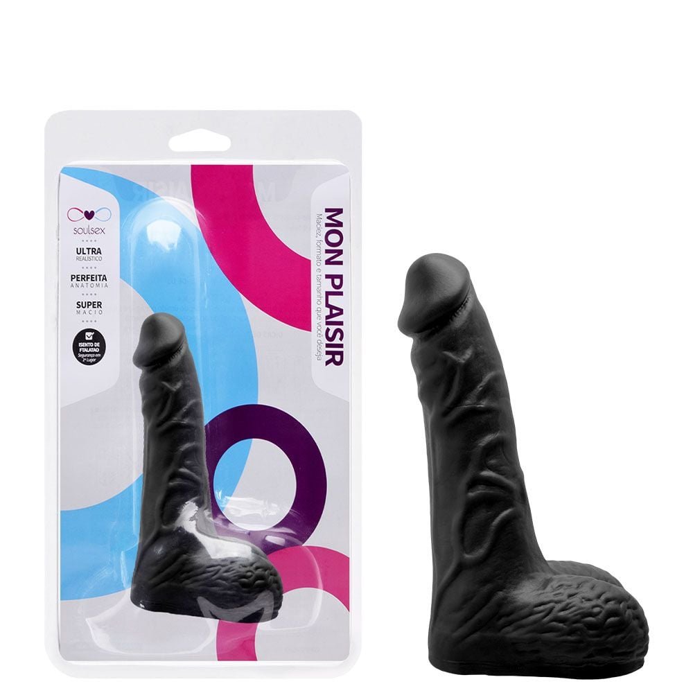 Pênis De Borracha Maciço Escroto 16 X 4cm Soulsex