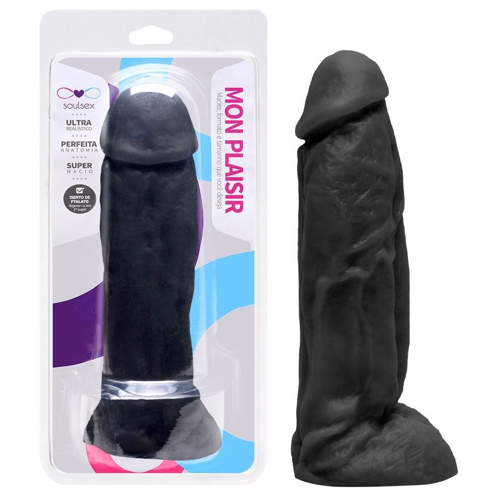 Pênis De Borracha Maciço Escroto 18 X 4,5cm Soulsex