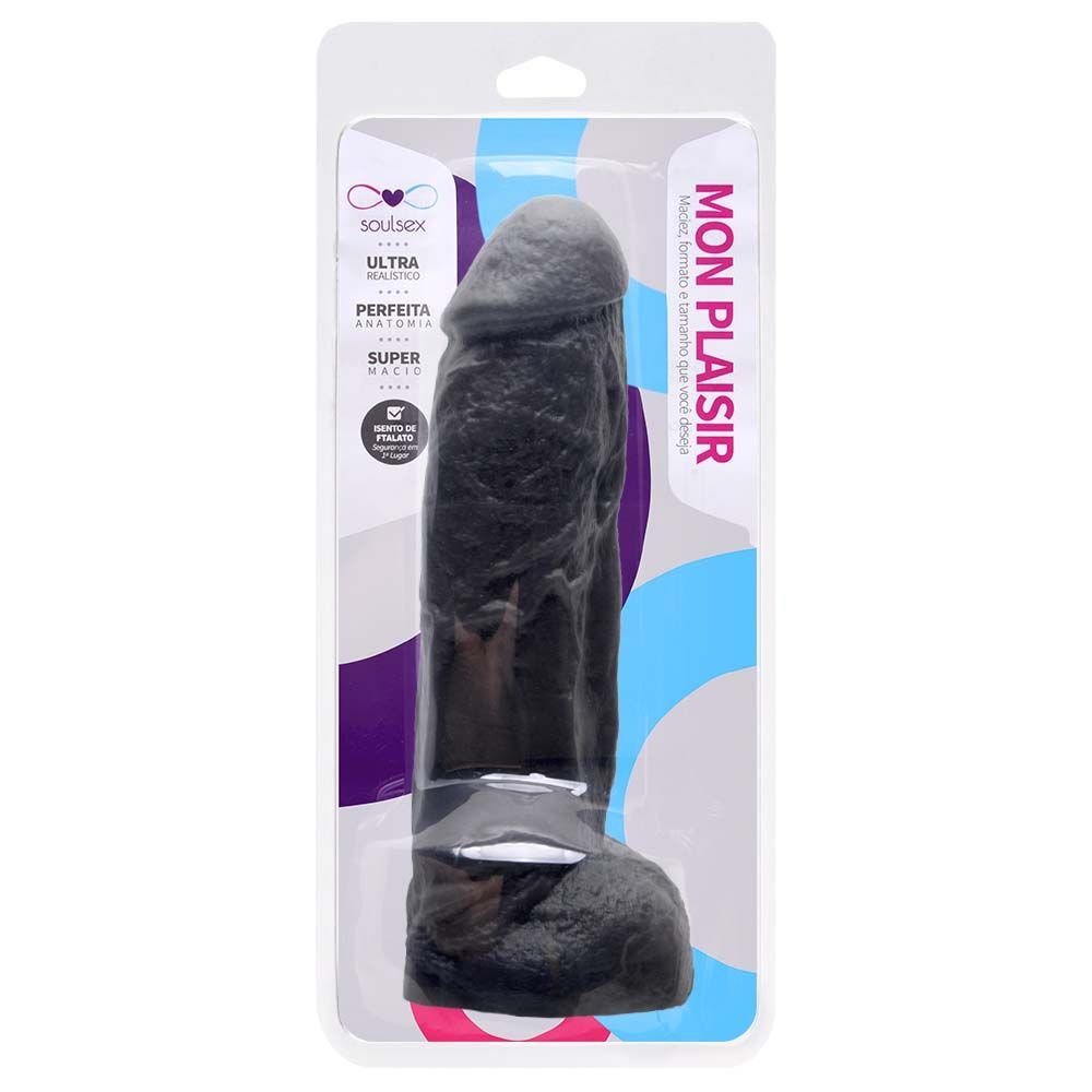 Pênis De Borracha Maciço Escroto 22 X 5cm Soulsex