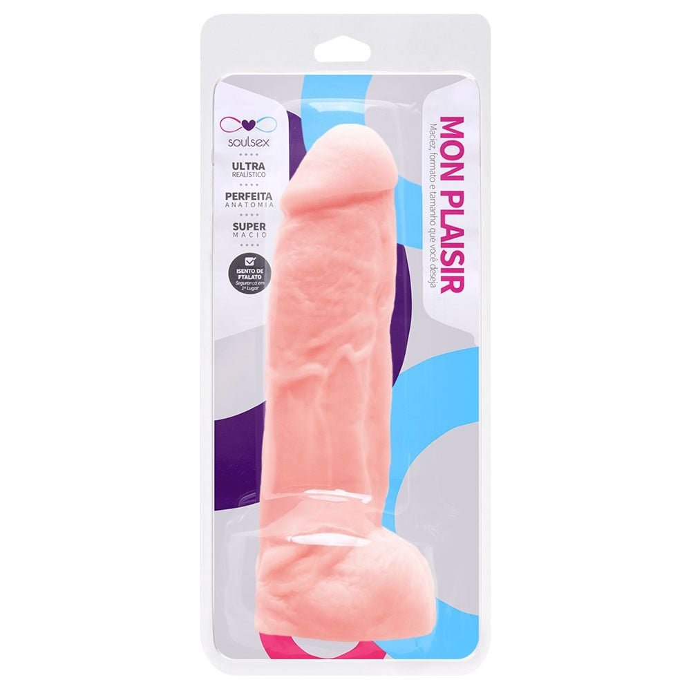 Pênis De Borracha Maciço Escroto 22 X 5cm Soulsex