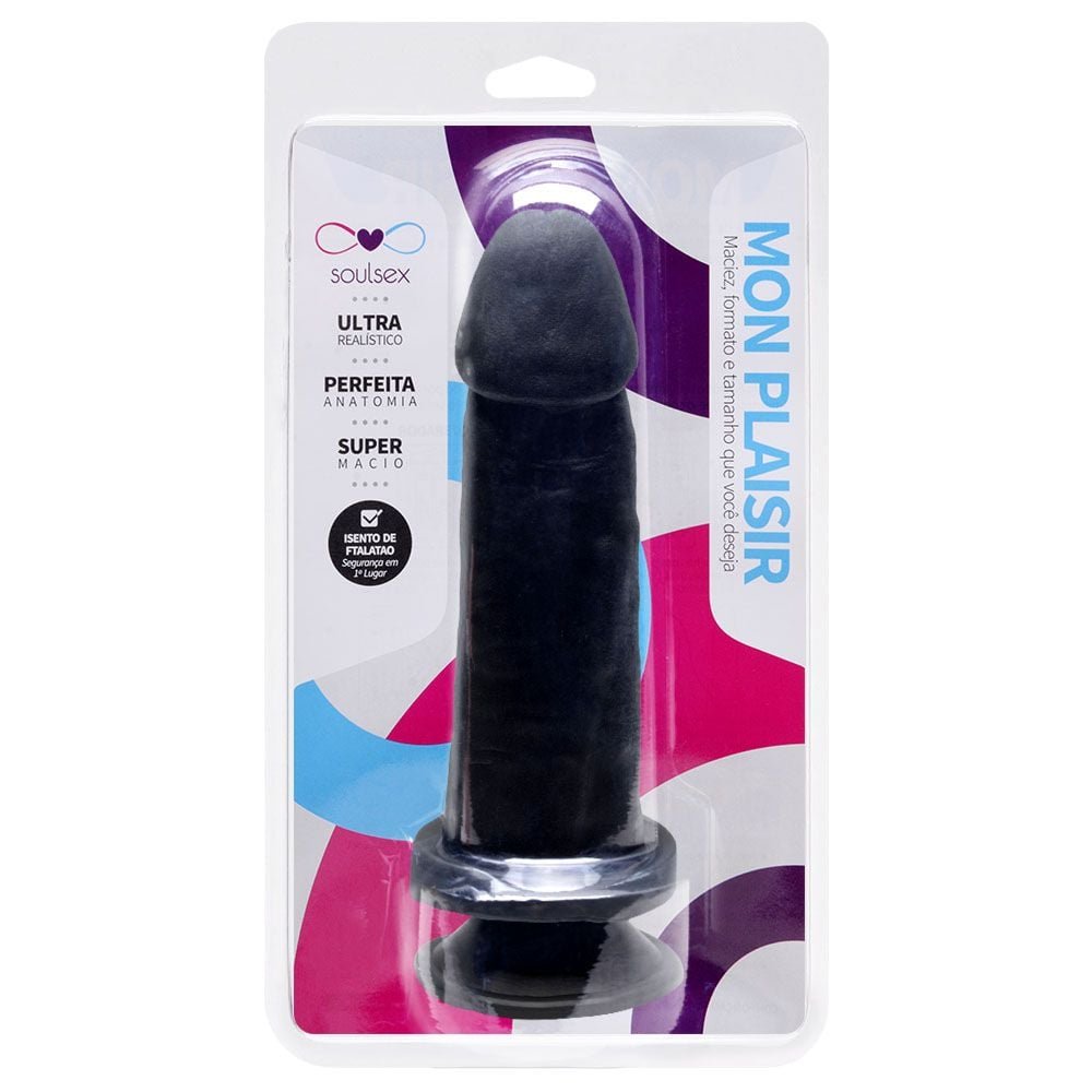 Pênis De Borracha Maciço Ventosa 17 X 4cm Soulsex