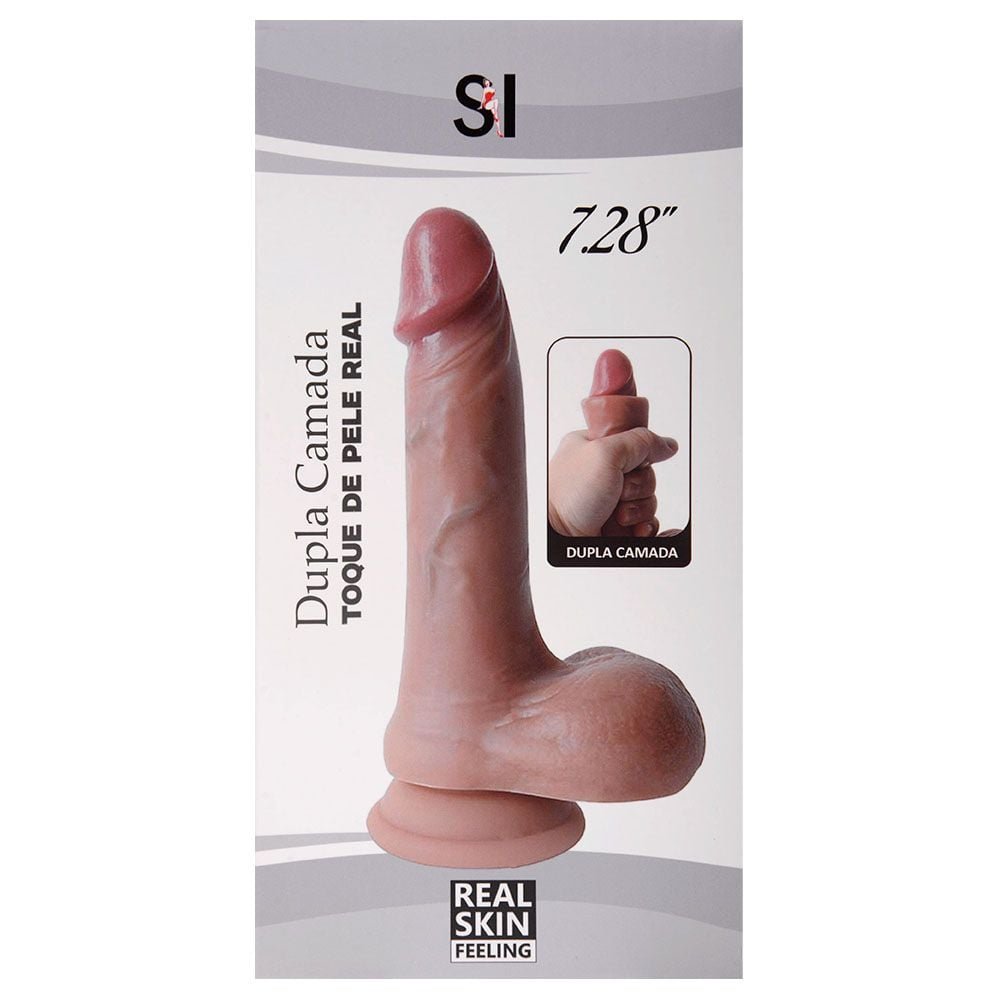 Pênis Dupla Camada Silicone 18,5 X 3cm Sexy Import