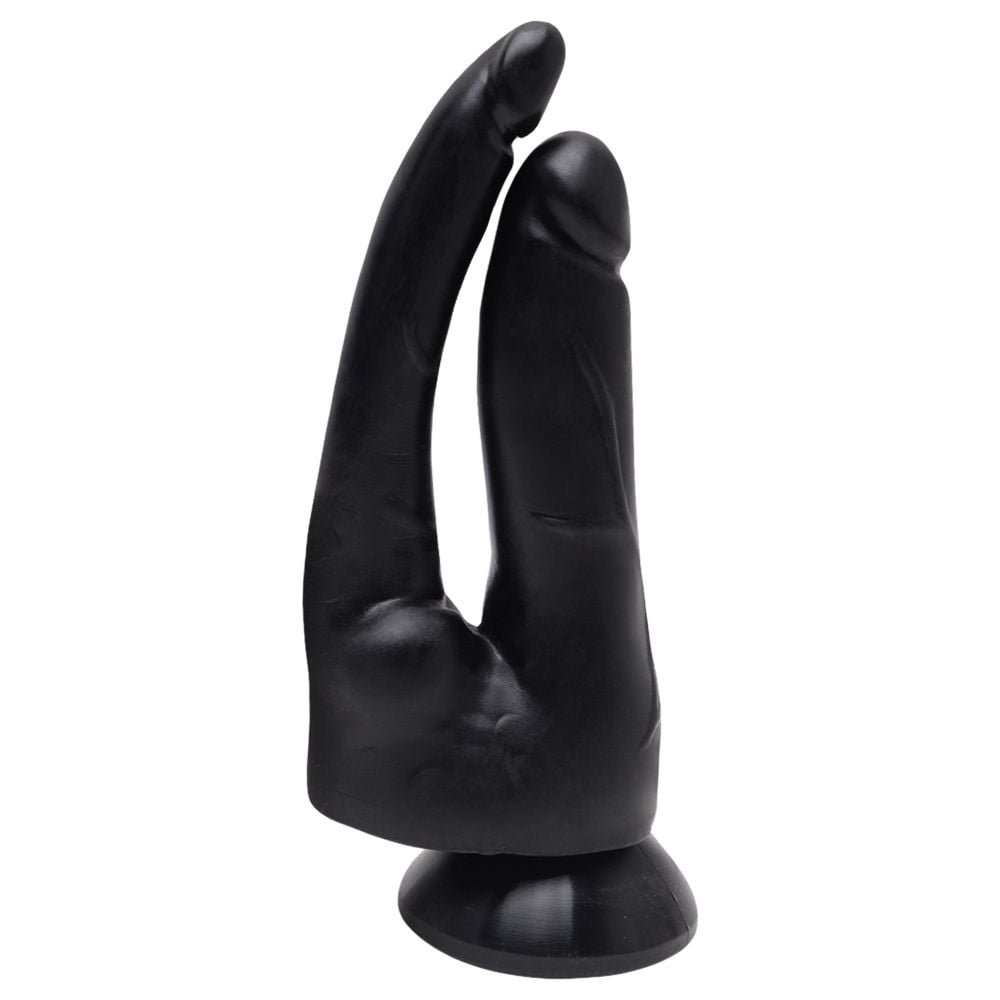 Pênis Duplo Borracha Com Ventosa 17cm Kgel