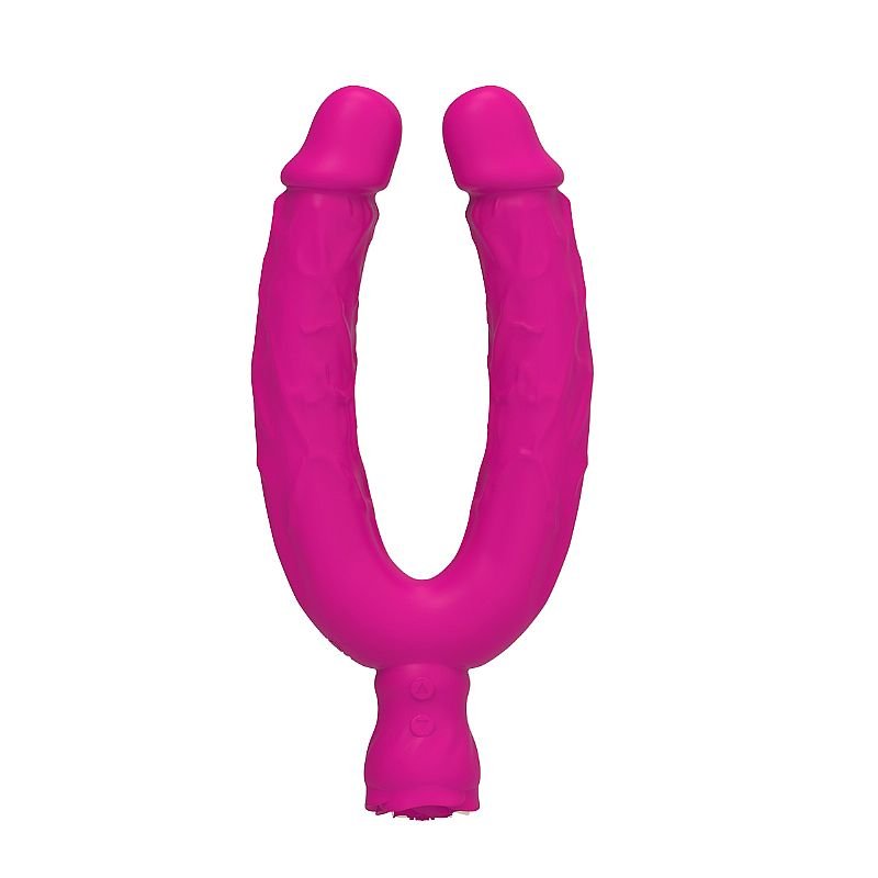Pênis Duplo com Vibro - Flexible - ALWUP - Bege