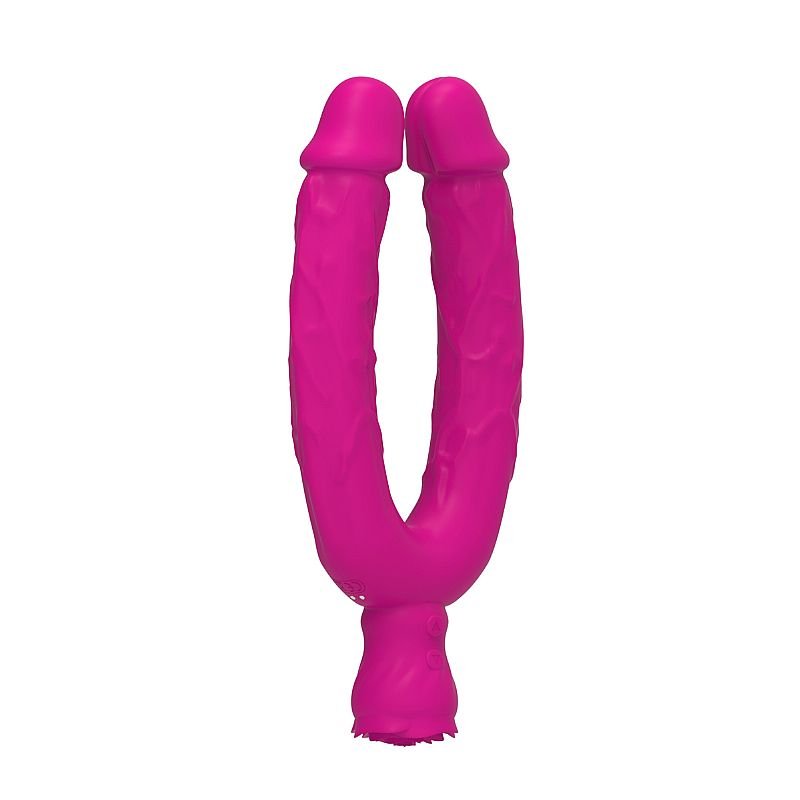 Pênis Duplo com Vibro - Flexible - ALWUP - Bege