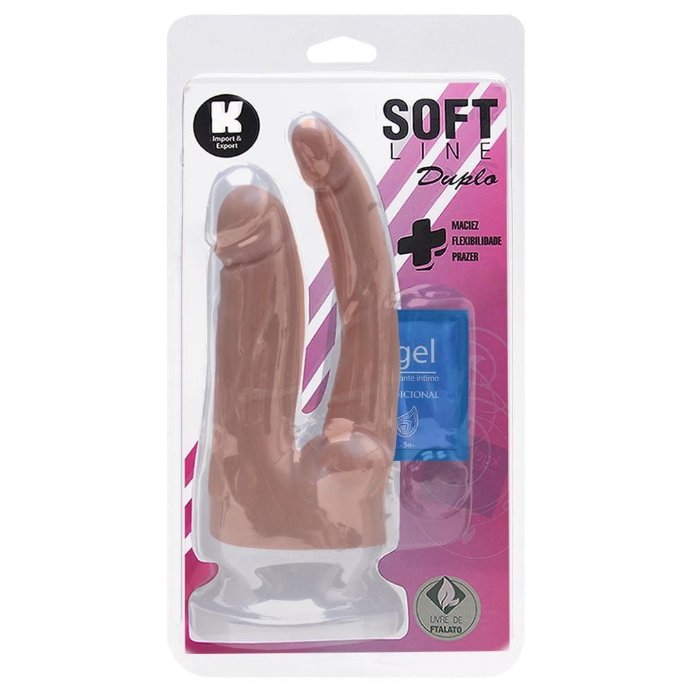 Pênis Duplo De Borracha Maciço 17cm Kgel