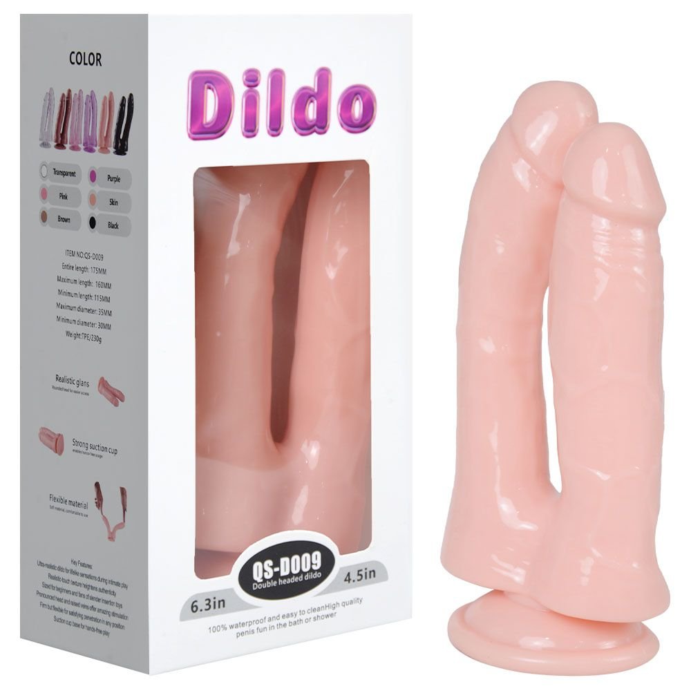 Pênis Duplo Jelly 17,5 X 3,5cm Ventosa Youvibe Vipmix