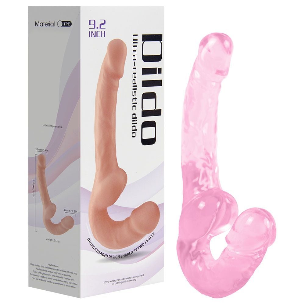 Pênis Duplo Jelly 23,5 X 3,3cm Strapless Youvibe Vipmix