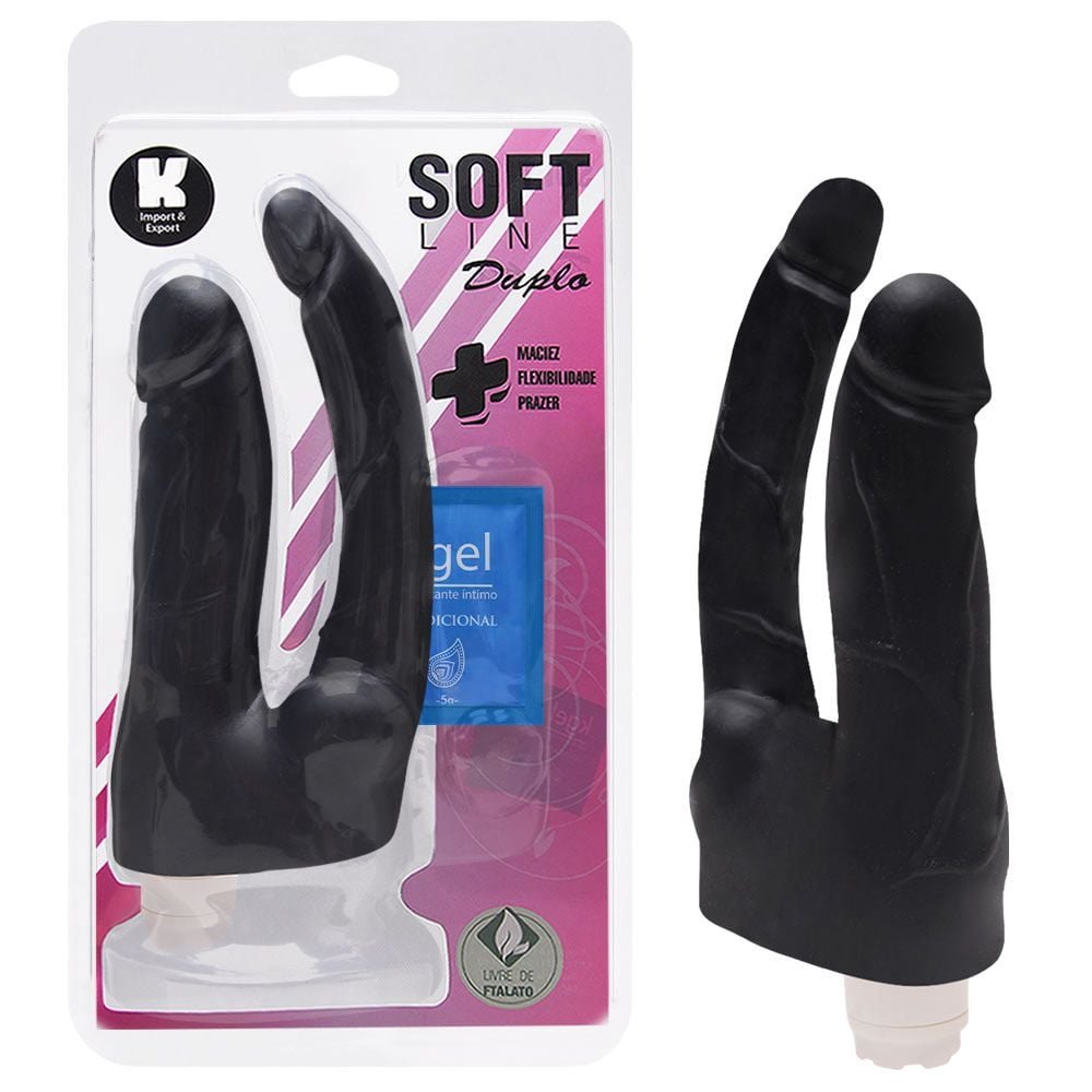 Pênis Duplo Vibrador Interno 17cm Kgel