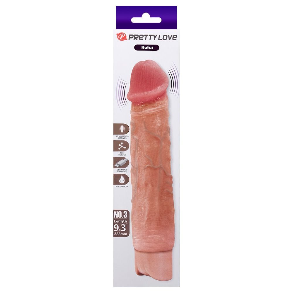 Pênis Real 10 Vibrações 23,8 X 4,6cm Pretty Love Vipmix