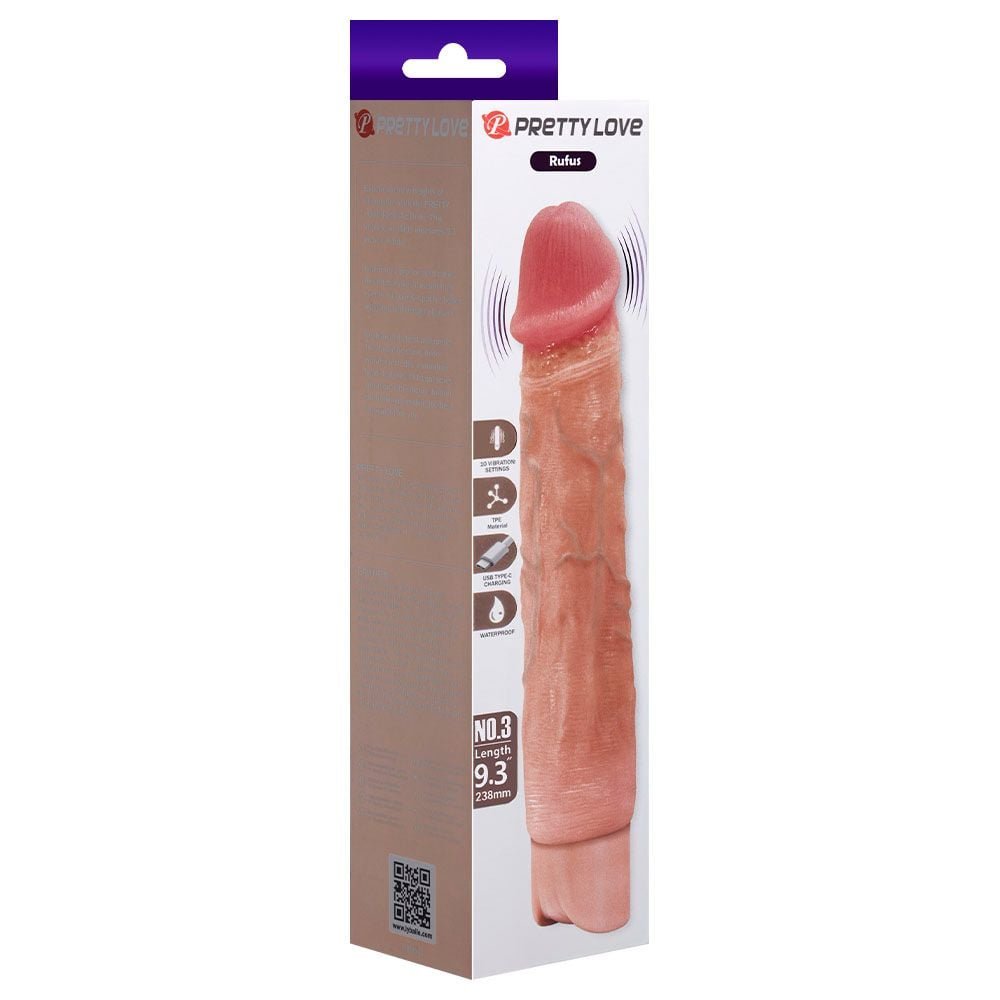 Pênis Real 10 Vibrações 23,8 X 4,6cm Pretty Love Vipmix