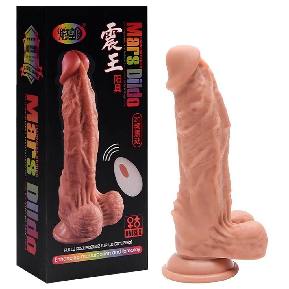 Pênis Realístico 20 Vibrações Mars Dildo 19,5cm Vipmix