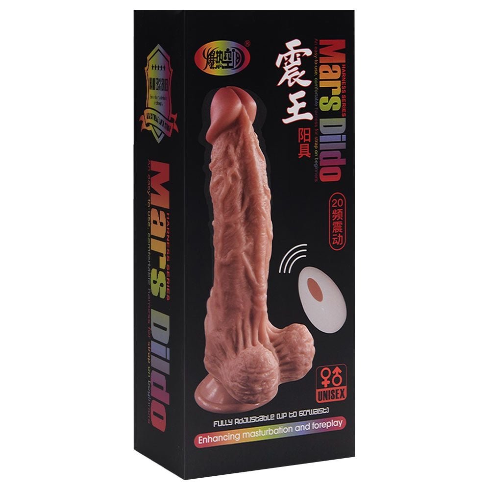 Pênis Realístico 20 Vibrações Mars Dildo 19,5cm Vipmix