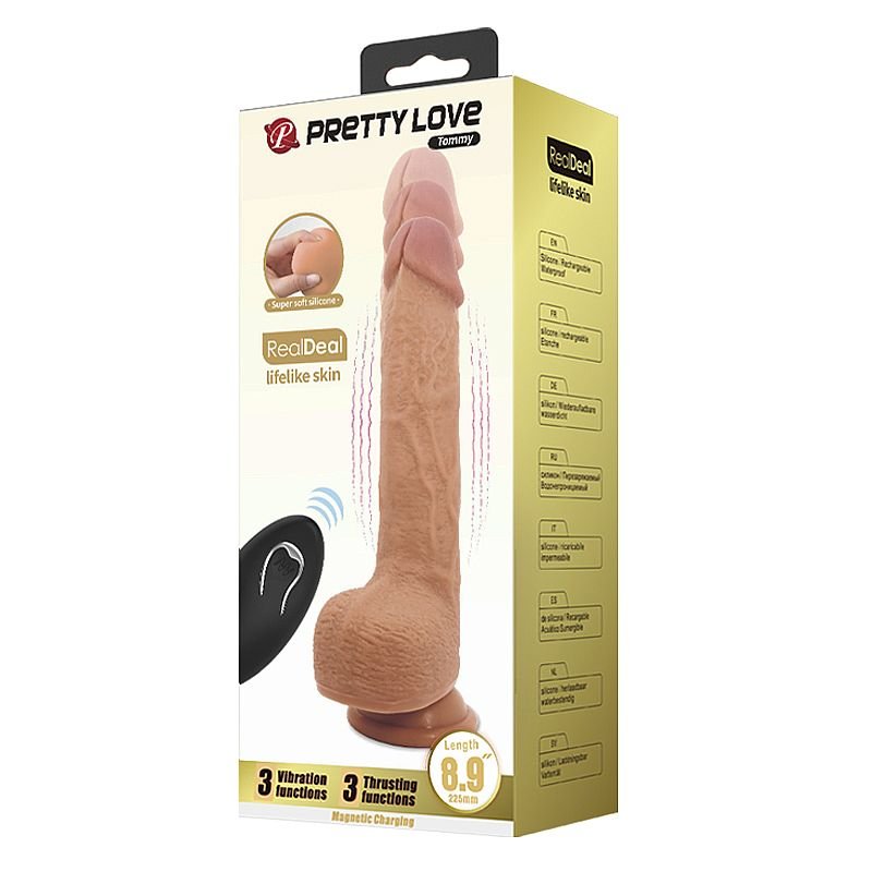 Pênis Realístico com Vai e vem / com Controle Remoto - RealDeal - 22,5x4,2 - BAILE
