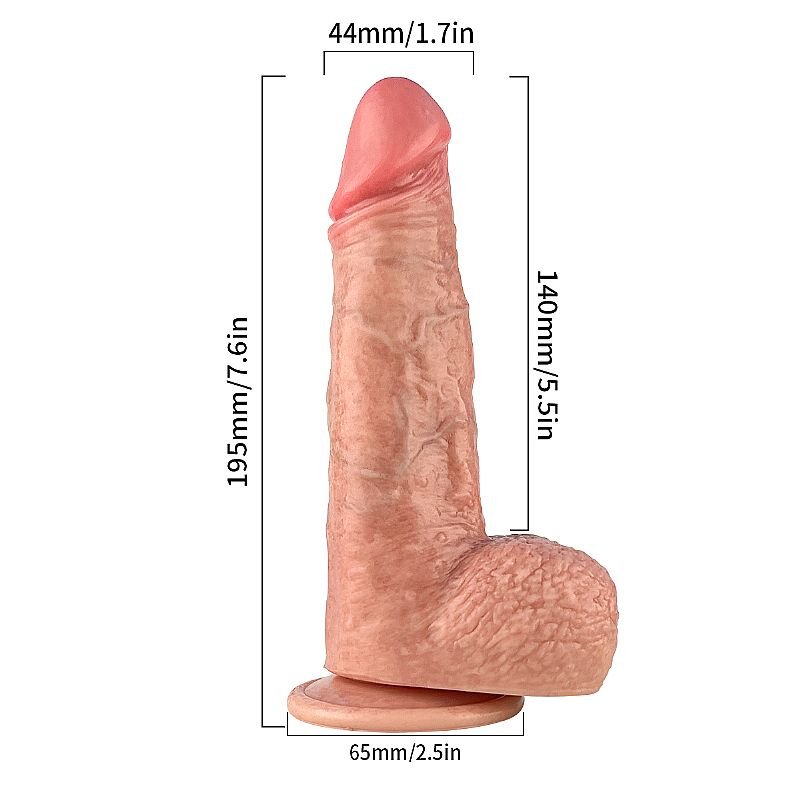 Pênis Realístico com Ventosa - Silicone Líquido - 19,0 x 4,4 cm